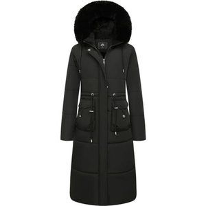 Women's Long Puffer Coat Warm Maxi Down Jacket Faux Fur Removable Hood P…